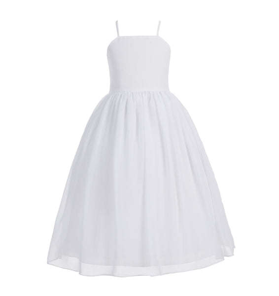 Criss-Cross Chiffon Flower Girl Dress Special Occasion Dresses Pageant Gown Junior Princess 191(1)