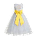 Ivory Floral Lace Heart Cutout Flower Girl Dress Communion Baptism Junior Bridesmaid Dress 172T(2)