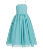 Criss-Cross Chiffon Flower Girl Dress Special Occasion Dresses Pageant Gown Junior Princess 191(2)