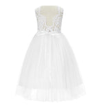 Scalloped V-Back A-Line Colored Flower Girl Dress Father Daughter Dance Recital Ceremony Gown 207R4