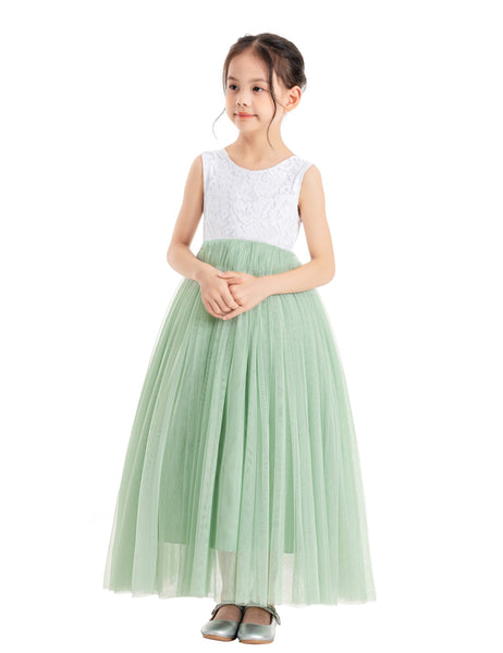 Flower Girl Color Dresses Scalloped Lace Back Pretty Princess Beauty Pageants for Toddlers  207noR