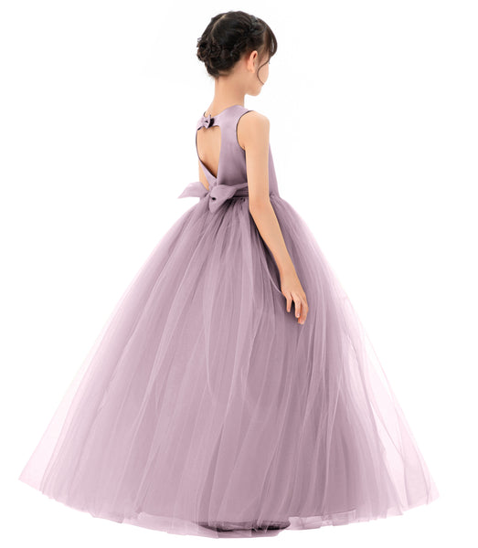 Satin Heart Cutout Tulle Flower Girl Dresses Pretty Princess Ballroom Dance Recital Junior Prom 247