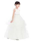 Heart Cutout Ruffle Skirt Flower Girl Dress Junior Bridesmaid Wedding Reception Birthday Party 329