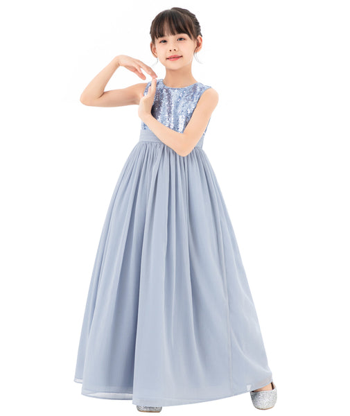 Heart Cutout Chiffon Flower Girl Dress for Formal Events Communion Baptism Father Daughter Dance SH1
