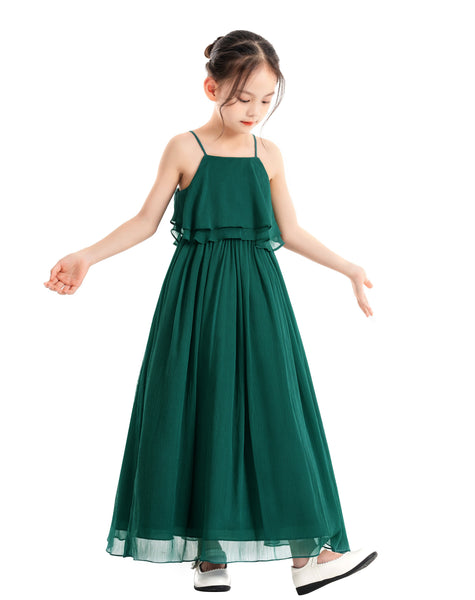 A-Line Ruffle Chiffon Flower Girl Dresses for Special Occasions Junior Pageant Princess Gown 192
