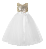 Sequins Heart Cutout Tulle Flower Girl Dress Junior Beauty Pageant Holiday Special Occasions 172seq(1)