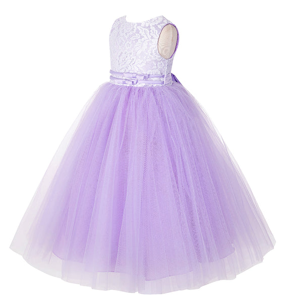 Lace Tulle Tutu Flower Girl Dress Ceremonial Gown Junior Pageant Dress Ballroom Gown 188