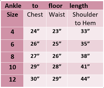 173 Size Chart