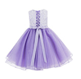 Lace Organza Flower Girl Dress Elegant Formal Junior Beauty Pageant Bridesmaid Recital Dress 186F
