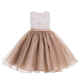 Lace Organza Flower Girl Dress Elegant Formal Junior Beauty Pageant Bridesmaid Recital Dress 186