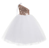 One-Shoulder Sequins Tutu Flower Girl Dress Junior Beauty Pageant Special Event Ballroom Gown 182(1)