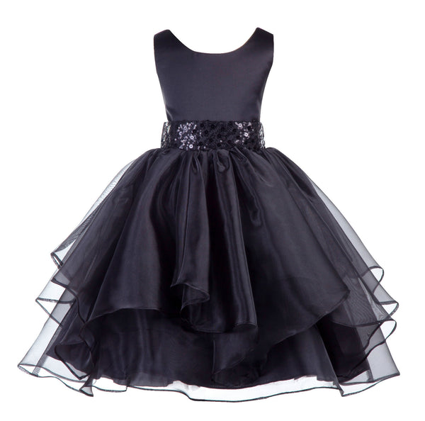 Sequin Ruffles Organza Flower Girl Dress Toddler Wedding Pageant Party Recital Special Event 012S(1)