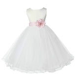 Ivory Formal Wedding Pageant Special Occasions Rattail Edge Tulle Flower Girl Dress 829S(5)