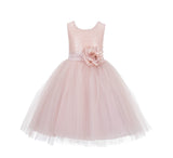 Formal Sequins Bodice Ruffle Tulle Flower Girl Dress Wedding Easter Toddler Pageant Occasions J122F
