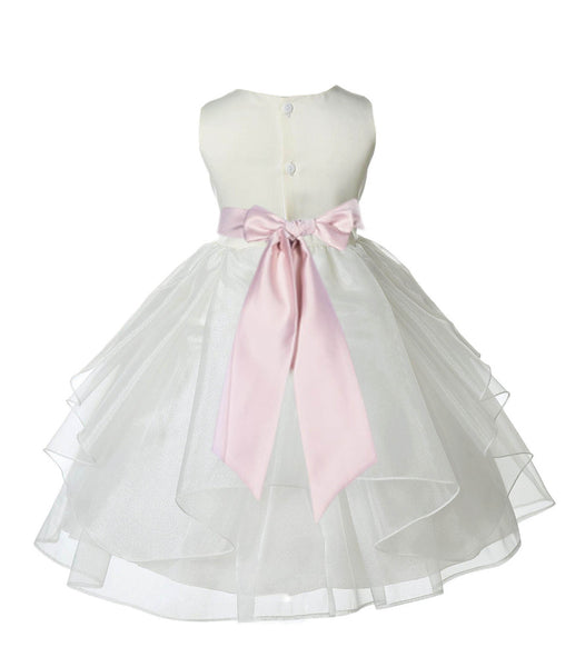 Ivory Shimmering Organza Flower Girl Dress Wedding Junior Bridesmaid Pageant Special Events 4613S(5)