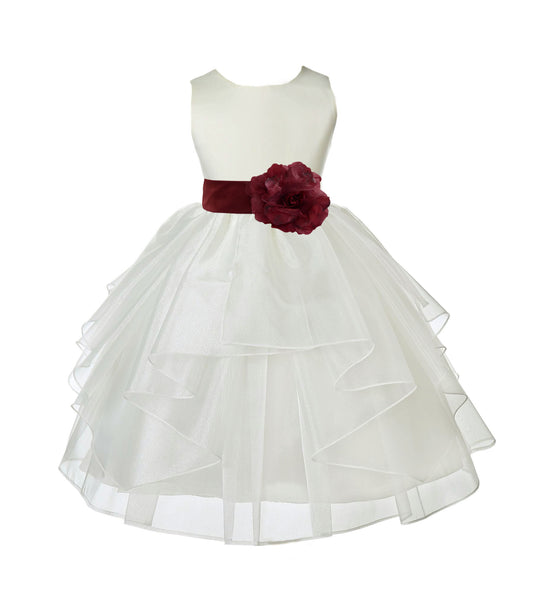 Ivory Shimmering Organza Flower Girl Dress Wedding Junior Bridesmaid Pageant Special Events 4613S(2)