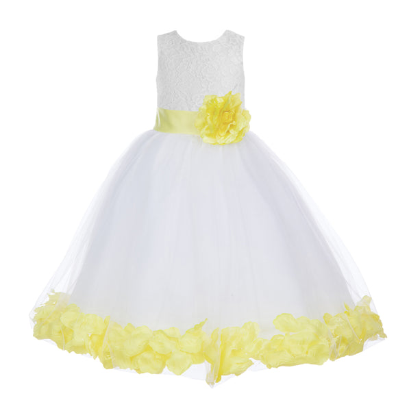 Ivory Floral Lace Heart Cutout Rose Petals Flower Girl Dress Junior Bridesmaid Special Event 185T(1)