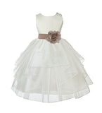 Ivory Shimmering Organza Flower Girl Dress Wedding Junior Bridesmaid Pageant Special Events 4613S(2)