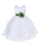 White Shimmering Organza Flower Girl Dress Wedding Junior Bridesmaid Pageant Special Events 4613S(1)