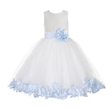 White Floral Lace Heart Cutout Rose Petals Flower Girl Dress Junior Bridesmaid Special Event 185T(5)