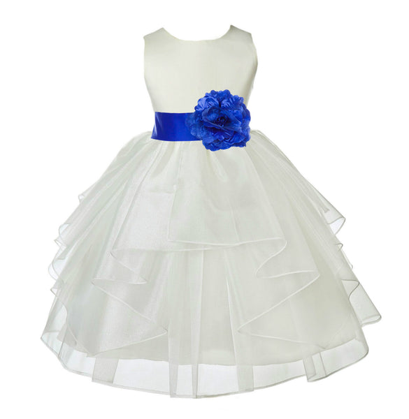 Ivory Shimmering Organza Flower Girl Dress Wedding Junior Bridesmaid Pageant Special Events 4613S(4)
