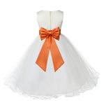 Ivory Formal Wedding Pageant Special Occasions Rattail Edge Tulle Flower Girl Dress 829T(2)