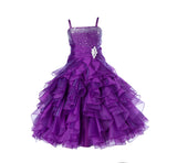 Elegant Rhinestone Organza Pleated Ruffled Beauty Pageant Special Occasion Flower Girl Dress 164S(1)