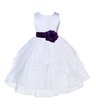 White Shimmering Organza Flower Girl Dress Wedding Junior Bridesmaid Pageant Special Events 4613S(1)
