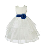 Ivory Shimmering Organza Flower Girl Dress Wedding Junior Bridesmaid Pageant Special Events 4613S(1)
