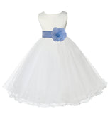 Ivory Formal Wedding Pageant Special Occasions Rattail Edge Tulle Flower Girl Dress 829S(2)
