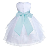 White Shimmering Organza Flower Girl Dress Wedding Junior Bridesmaid Pageant Special Events 4613S(4)