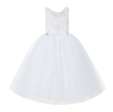 V-Back Lace Tutu Flower Girl Dresses for Wedding Toddler Pageant Gown Formal Special Events 212R2